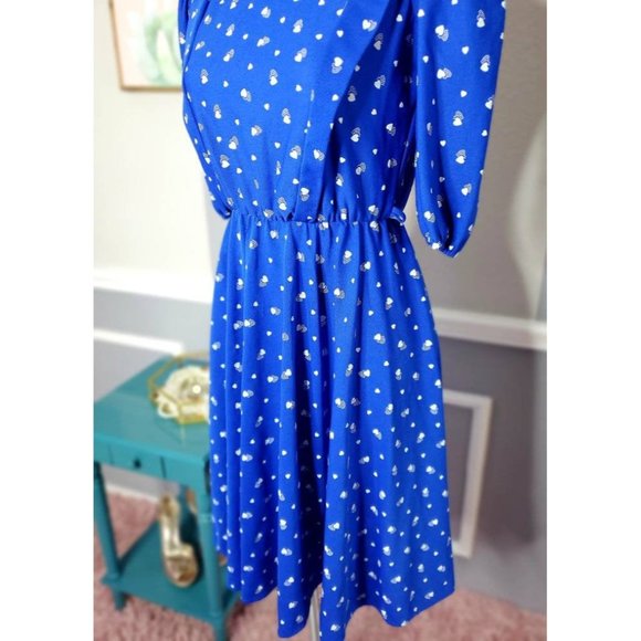 Valentines Day Hearts Dress, Chiffon Dress Vintage - Picture 7 of 8